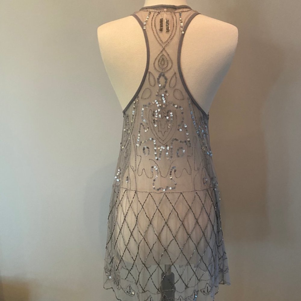 Free People Sheer Slip Dress with Sequin Accents